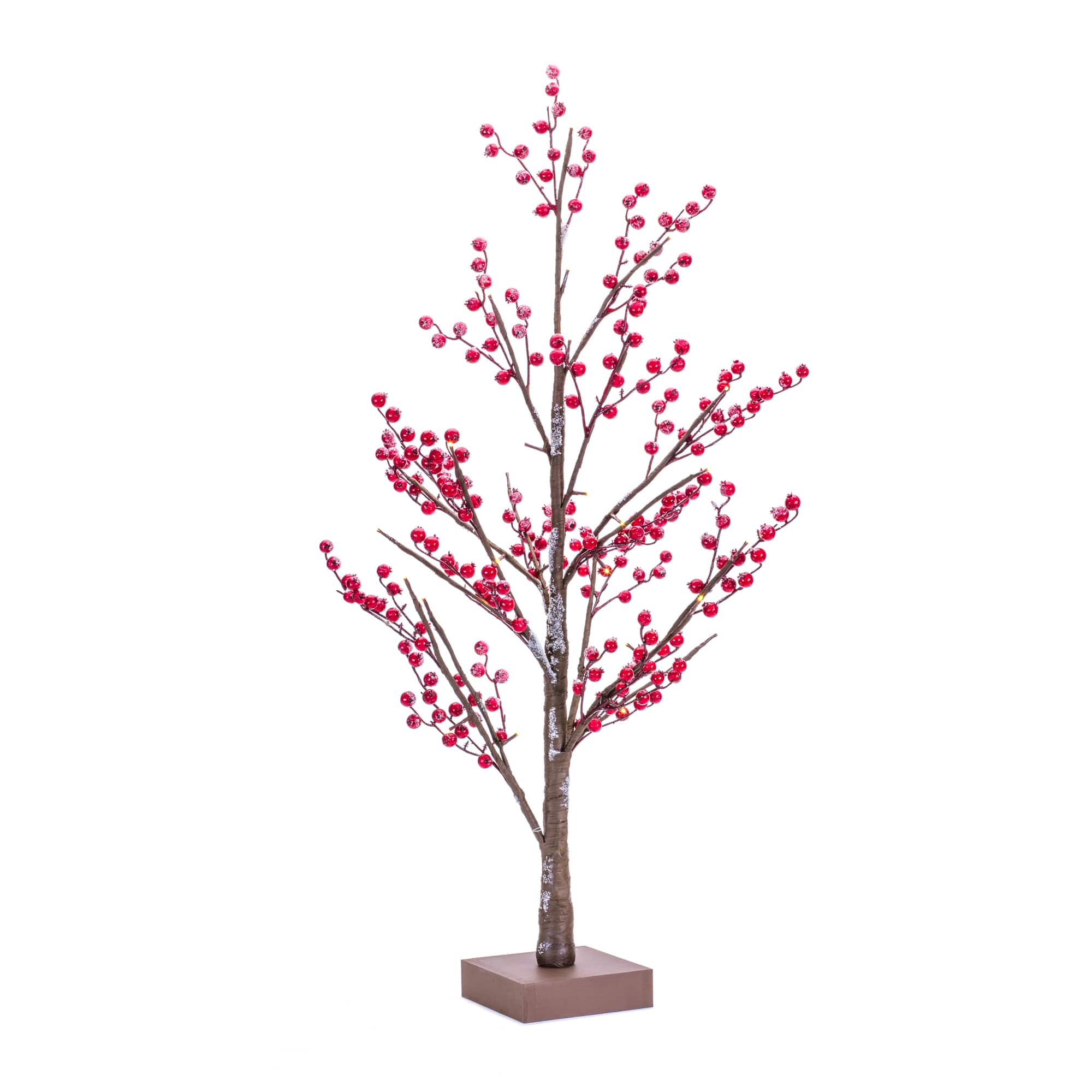 38" LED Red Berry Tree Decoration